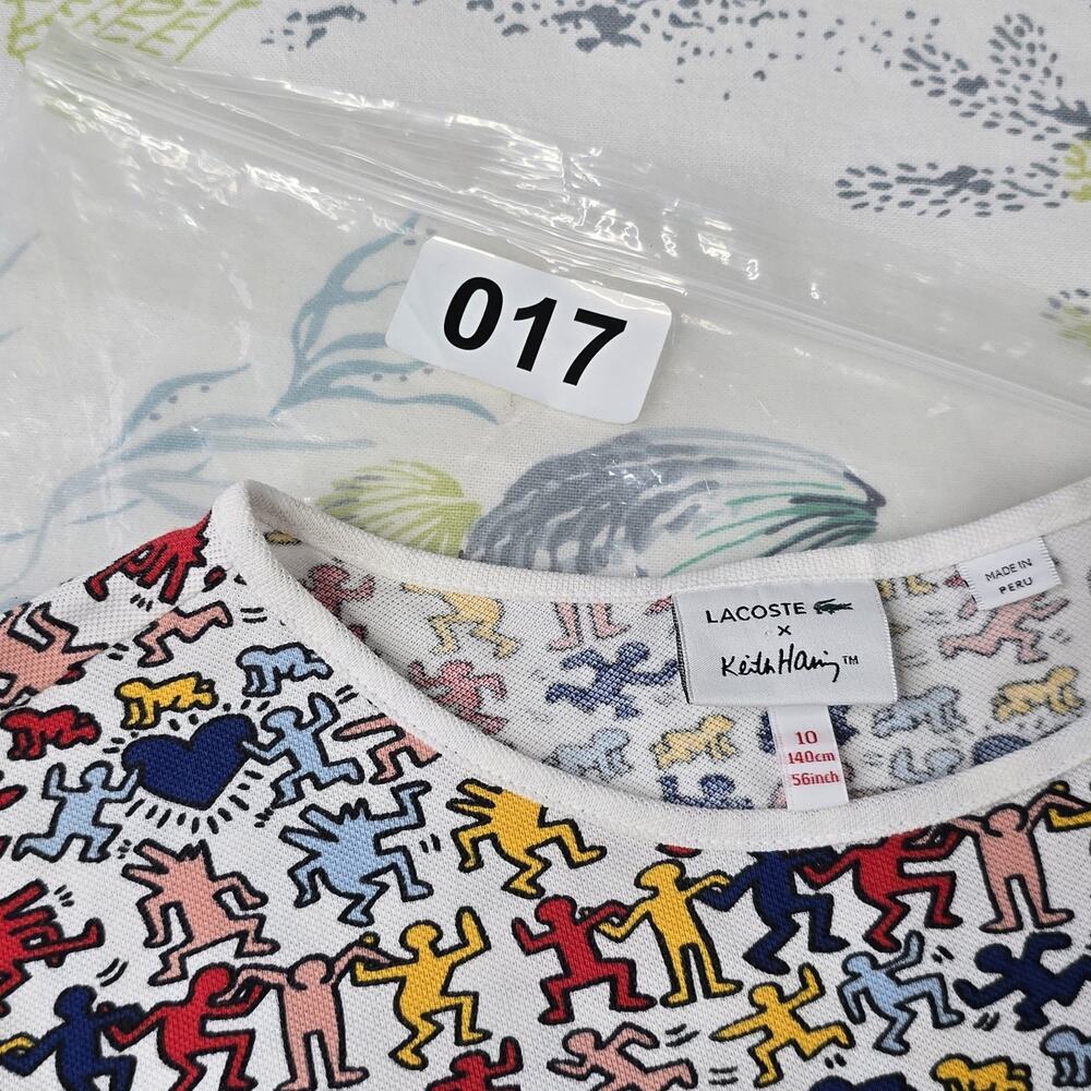 Lacoste X Keith Haring Girls Dress Size 10 Multicolor Casual 90s Artsy Kids - Picture 5 of 6